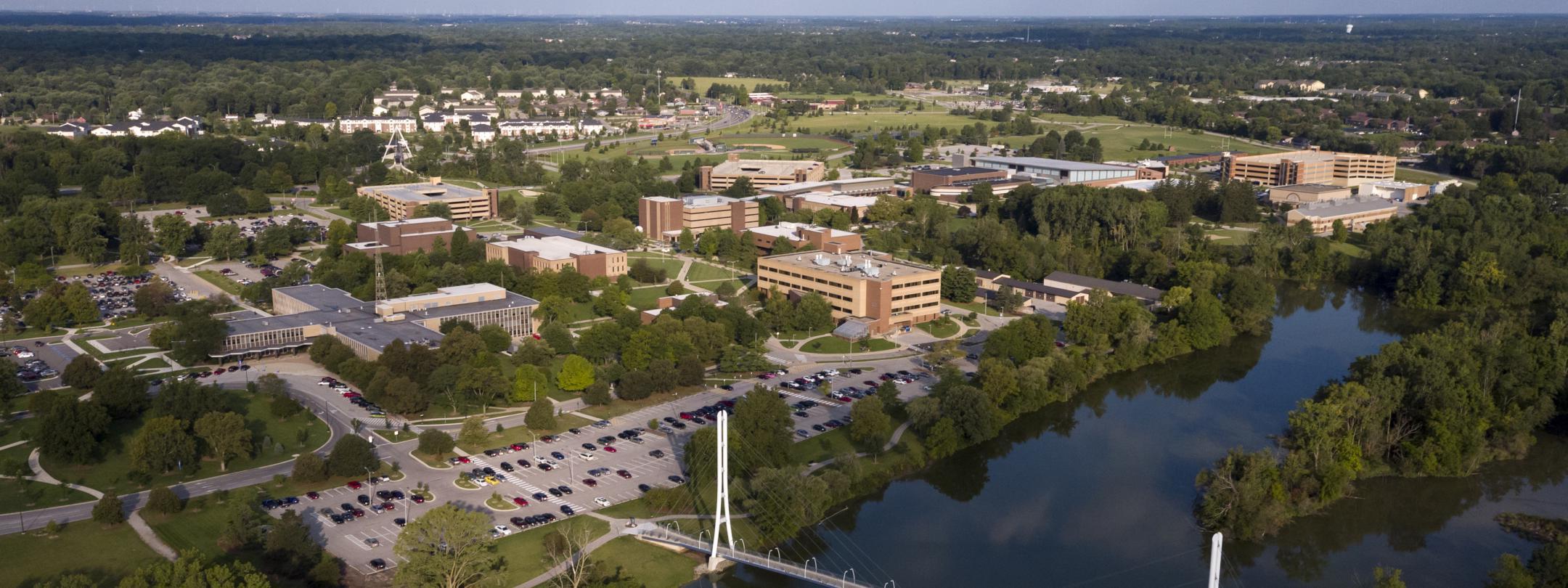 Aerial view of the main campus.